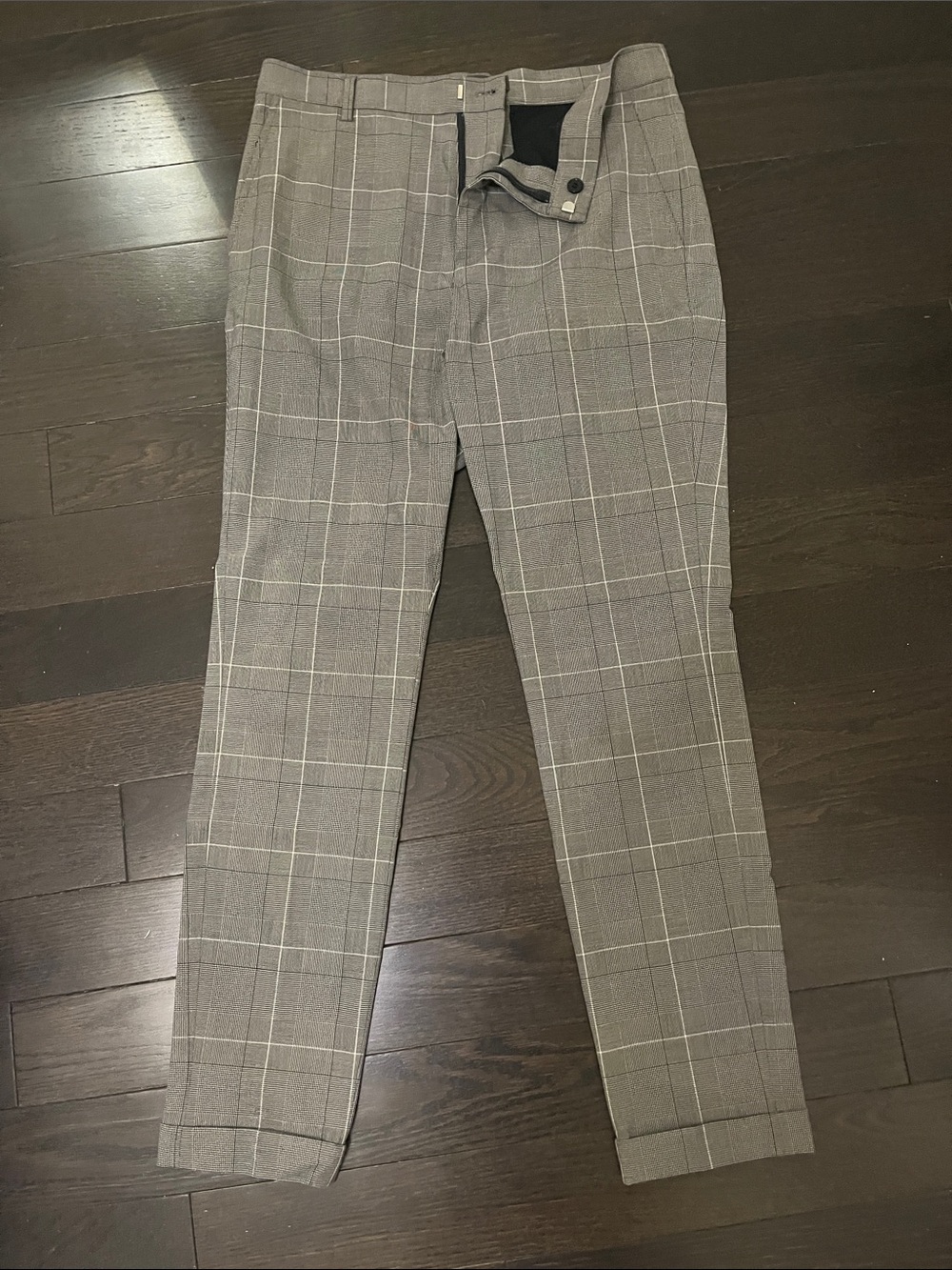 H&M Beige Plaid Dress Pants